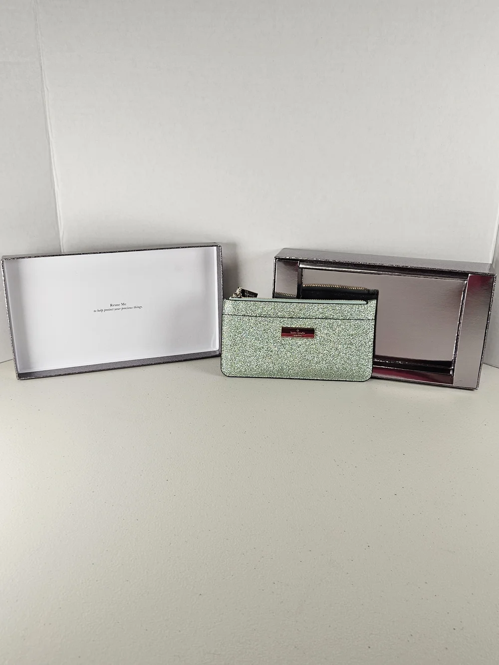 NWT Kate Spade Kenzie Glitter Seawater (300) Wallet & Card Holder